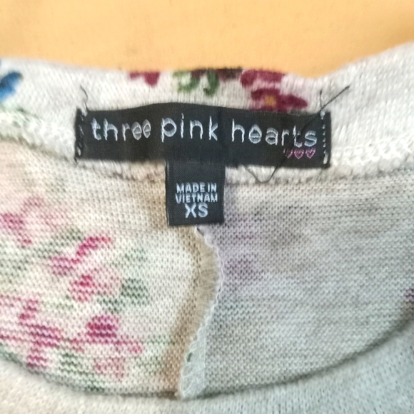 🩶🩷💙 NWOT Girls Juniors Floral Print Sweater Dress Top Small Date Party Dance - Picture 2 of 4